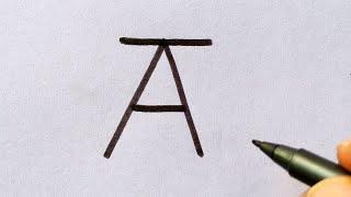 How to draw ladybug from letter A | Easy ladybug drawing for beginners | Letter drawing