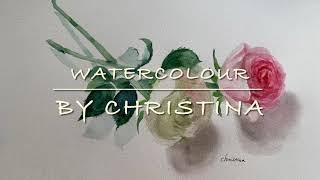 Watercolour painting : Roses - By Christina