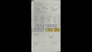 직장인 효과적인 시간관리 1가지 방법 (다이어리 쓰는법)