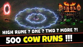 Diablo 2 resurrected - 500 COW runs, it's raining "HIGH RUNES" !?