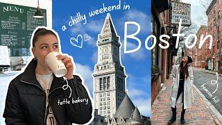 BOSTON VLOG | a chilly weekend in boston, walk through beacon hill, tatte bakery + trader joes trip!