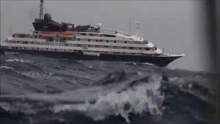 The cruise ship was caught in a nine ball storm.