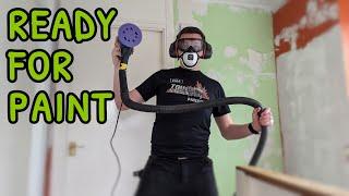 Sanding Walls Ready Paint. Preparing For Paint Fast! | Orbital Sander