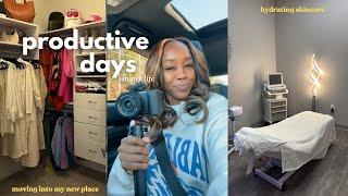 PRODUCTIVE DAY IN MY LIFE *VLOG* MOVING IN + NEW CAMERA + HYDRAFACIAL