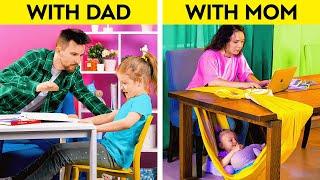 MOM VS DAD || Creative Hacks For Smart Parents By A PLUS SCHOOL