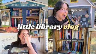 little free library vlog  *book unhaul, hidden gems, & more!*