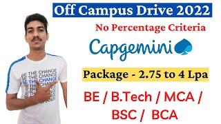 Capgemini Off Campus Drive 2022 | Capgemini  Recruitment 2022| Capgemini Hiring 2021 2022 Freshers