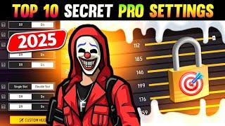 Top 10 Pro Settings + Sensitivity + Fire Button 100% Working  | Auto Headshot Setting | Free Fire