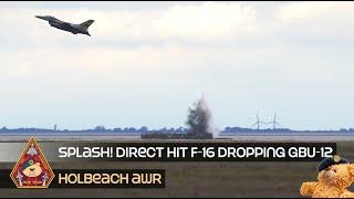 SPLASH 2 DIRECT HITS! COBRA WARRIOR F-16 FIGHTING FALCONS FIRING GBU-12s AND HIGH ANGLE STRAFING