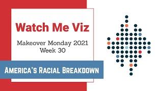 Watch Me Viz - #MakeoverMonday 2021 Week 30 - America's Racial Breakdown by State