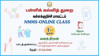 DAY 1 NMMS | MAT | ஆங்கில அகராதி வரிசைப்படி வார்த்தைகளை வரிசைப்படுத்துதல்