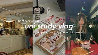 uni study vlog  5AM sunrise, cafe hopping, penpal with me, going home weekend, midterm season