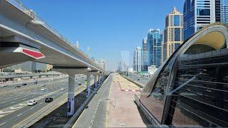 Dubai Marina DMCC Metro Station to Dubai Marina Mall: 1:30pm Dubai UAE Winter Walk (3.6.24: 4K-UHD)