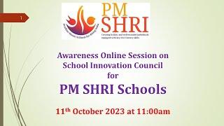 Awareness Session on School Innovation Council for PM SHRI Schools