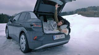 Sleeping In VW ID.4 During Freezing Winter Night