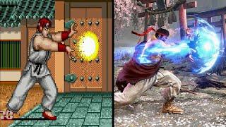 Evolution of Ryu's Hadoken 1987-2022