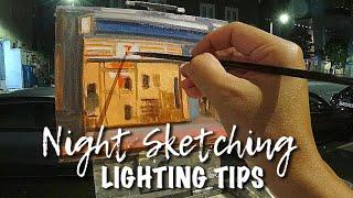 Nocturne Painting   l   Night Sketch Lighting Tips