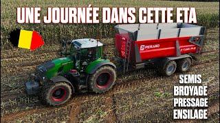  SEMIS BROYAGE PRESSAGE ENSILAGE UNE JOURNÉE en BELGIQUE FULL JANTES BLACK ! 