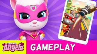  NEW GAME  Talking Angela Plays Talking Tom Hero Dash