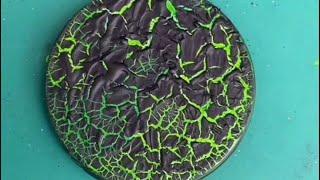 Crackle Paint Green Glow Effect Base For Miniatures | Time Lapse | Warhammer Bases