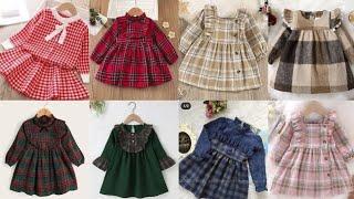 New Winter Special Check Frock Design 2024-2025 For Baby Girl/Baby Girl Frock Designs/Baby Frock