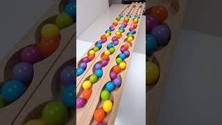 marble Run Race ASMR #83 Wooden Wave Course Colorful Marbles   #marblerun #marblerunrace #asmr