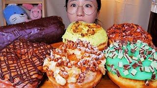 랜디스도넛 달달 꾸덕 민트초코 피스타치오 초콜릿 롱존 크론디 도넛 디저트 먹방 | Randy's Donuts Dessert Mukbang