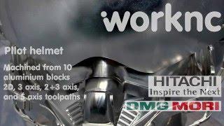 Pilot helmet 5 axis machining WorkNC CAD CAM