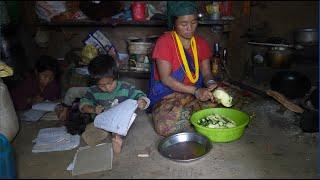 Organi village life || Cooking bhenti and parsley vegetables in the village