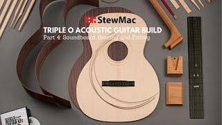 StewMac Triple O Acoustic Guitar Kit Build // Part 4 -- Soundboard Bracing and Fitting