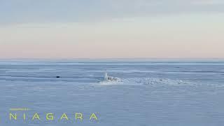 Port Colborne breakwall ice