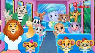 Wheels on the Bus Animal version - English Nursery Rhymes for Children | Galatta Kids | Bus song