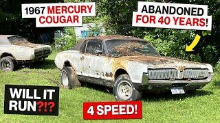 Abandoned Mercury MUSCLE CAR!  1967 Cougar 4 Speed! Will It Run?!?