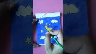 How to draw night sky,stars ⭐ moon #painting #art #shorts video