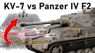 TRIPLE BARRELLED KV-7 (U-13) vs Panzer IV F2 | Face Hardened Armour Penetration Simulation