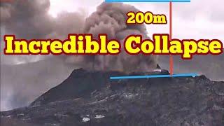 Huge Dust Cloud: Incredible Collapse Of North Wall/ Iceland Fagradalsfjall Geldingadalir Volcano