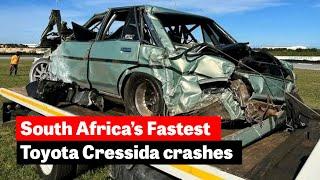 South Africa's fastest Toyota Cressida crashes in drag race