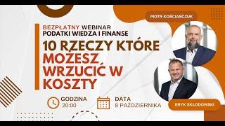 10 rzeczy, które możesz wrzucić w koszty || Darmowy Webinar