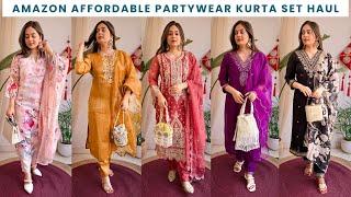 Amazon Affordable Partywear Kurta Set with Dupatta Haul | Designer Wedding Kurta Sets | Mahima Giri