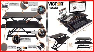 Victor DCX610 Height Adjustable Compact Standing Desk| Black| 33” Wide Sit-Stand Dual Monitor Desk