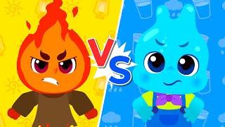 Fire vs Water | Nursery Rhymes | Sing Along | Kid's Songs | Lotty Friends