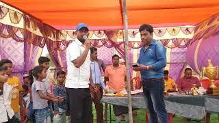 RAVI JHA tennis cricketer of bihar bengal. Man of the match speech in Maujampur.