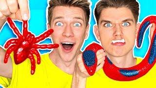 Gummy Food vs. Real Food Challenge! *EATING GIANT GUMMY FOOD* Best Gross Sour Candy Real Funny Worm