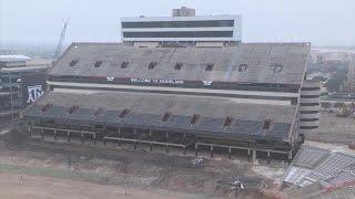 Kyle Field Implosion - Inside the stadium (Northeast corner scoreboard)