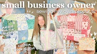 SEWING MY DREAM BAGS!🪡️ // sewing my own products from my small business for vacation!🫶