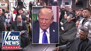 Trump joins Lawrence Jones at NYC barber shop: 'I could have stayed for two hours'