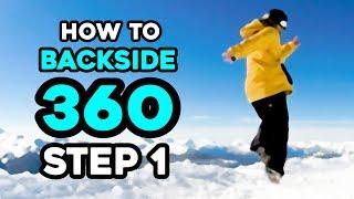 怎样内转360度 - 第1步 単板 教程 - Snowboarding Backside 360