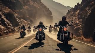 Harley Davidson Bikers in a Mouintain Road. AI Created