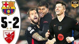 Barcelona vs Crevena Zvezda | 5 - 2 | UEFA CHAMPIONS LEAGUE | HD HIGHLIGHTS | 2024 |