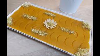 حلوا زعفرانی آرد سفید،فوق العاده خوش عطروطعم ،ساده وآسان با آشپزخانه فریبا  Saffron Halva